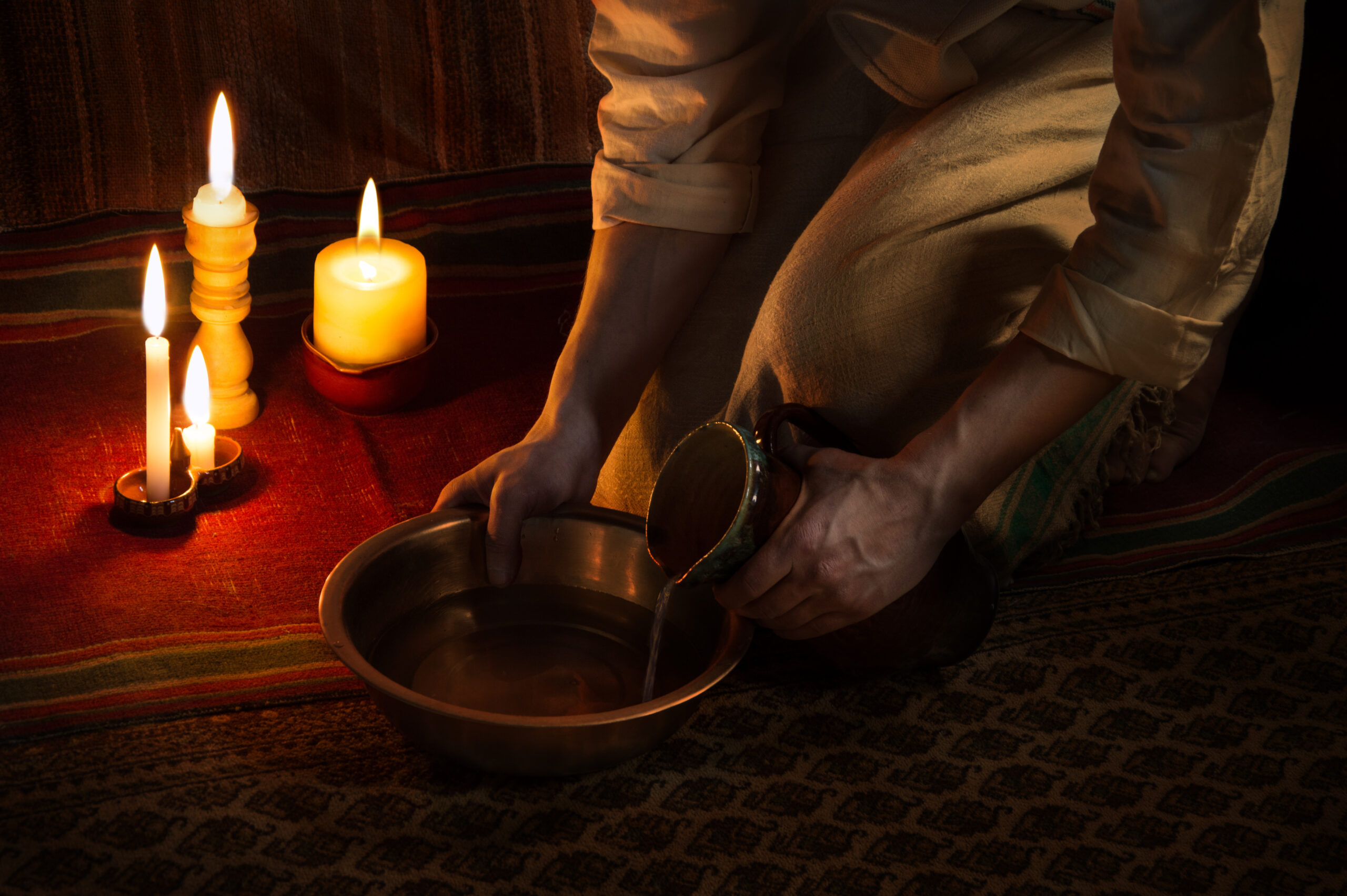 Jesus Christ washing the feet of his disciples